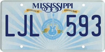 MS license plate LJL593