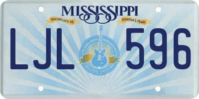 MS license plate LJL596