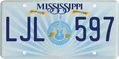 MS license plate LJL597