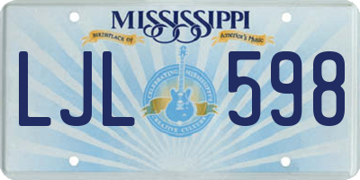 MS license plate LJL598