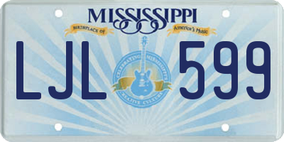 MS license plate LJL599