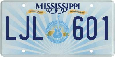 MS license plate LJL601
