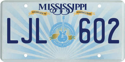 MS license plate LJL602