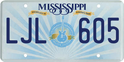 MS license plate LJL605