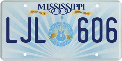 MS license plate LJL606