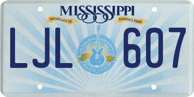 MS license plate LJL607