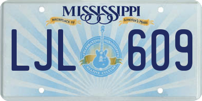 MS license plate LJL609