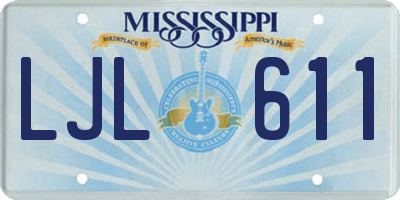 MS license plate LJL611