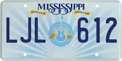 MS license plate LJL612