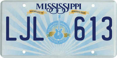 MS license plate LJL613