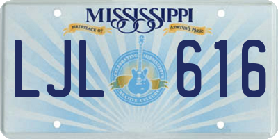 MS license plate LJL616