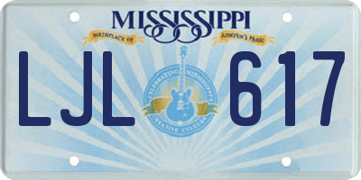MS license plate LJL617