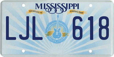 MS license plate LJL618