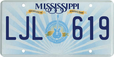 MS license plate LJL619