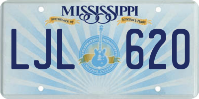 MS license plate LJL620