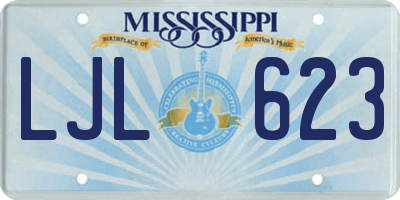 MS license plate LJL623