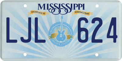 MS license plate LJL624