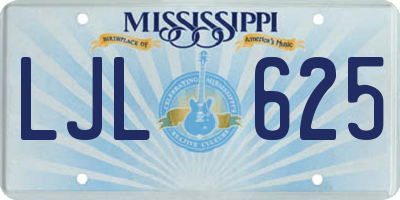 MS license plate LJL625