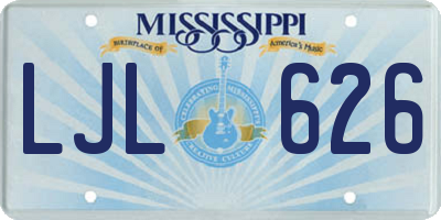 MS license plate LJL626
