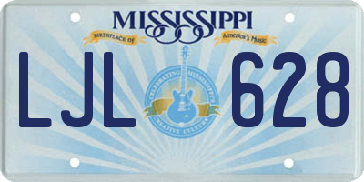 MS license plate LJL628