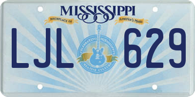 MS license plate LJL629