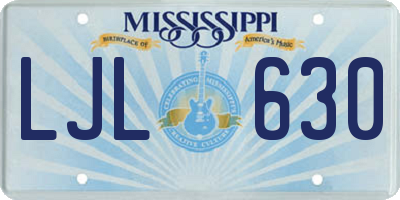 MS license plate LJL630