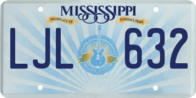 MS license plate LJL632