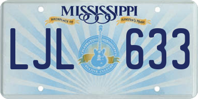 MS license plate LJL633