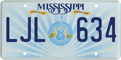 MS license plate LJL634