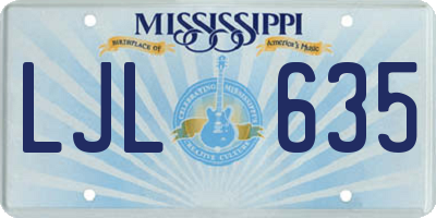 MS license plate LJL635