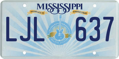 MS license plate LJL637