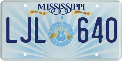 MS license plate LJL640