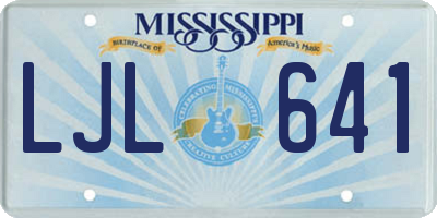 MS license plate LJL641