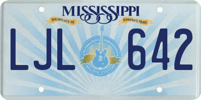 MS license plate LJL642