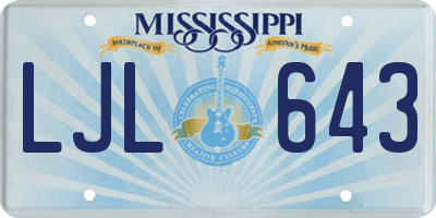 MS license plate LJL643