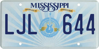MS license plate LJL644