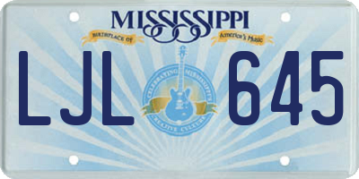 MS license plate LJL645