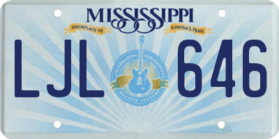 MS license plate LJL646