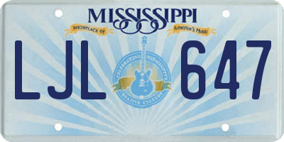 MS license plate LJL647