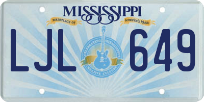 MS license plate LJL649