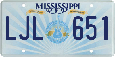MS license plate LJL651
