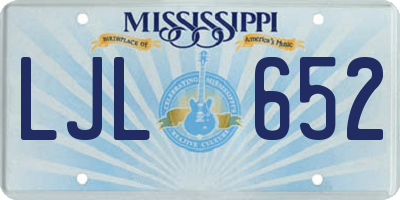 MS license plate LJL652