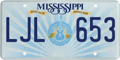 MS license plate LJL653