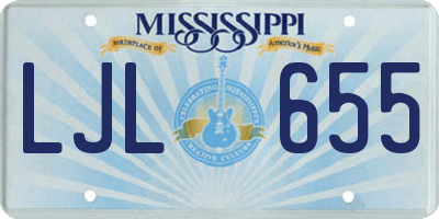 MS license plate LJL655