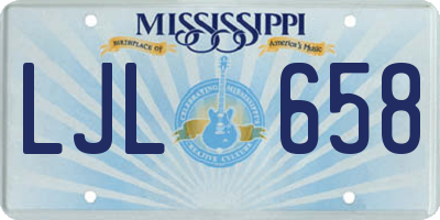 MS license plate LJL658