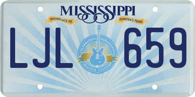 MS license plate LJL659