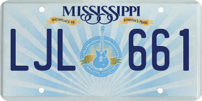 MS license plate LJL661
