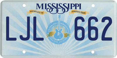 MS license plate LJL662