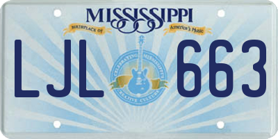 MS license plate LJL663