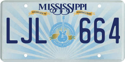 MS license plate LJL664